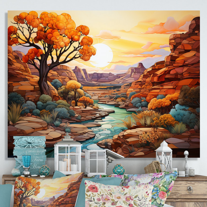 «Bold Landscape Canyon Desert I», reproduction d'art sur toile, 16" H x 32" W, Toile tendue
