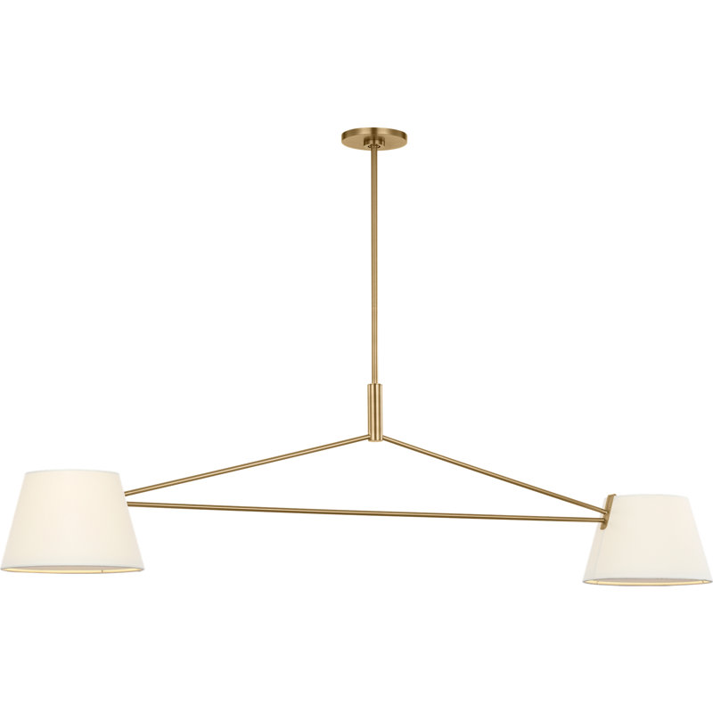 Richard June Transitional Hale Chandelier, Estate Brass