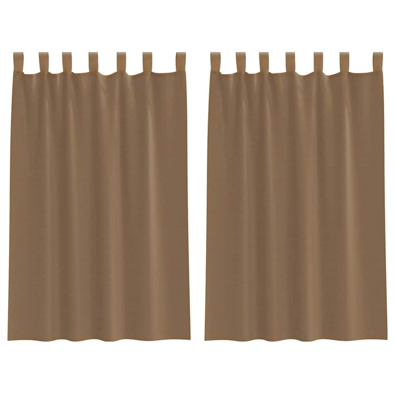 Blackout Curtains With Hanging Loops 2 Pcs Velvet, 140cm Width x 175cm Drop, Light Brown