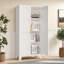 Armoire de rangement haute en acier avec tablettes réglables - Organisateur moderne polyvalent pour la maison et le bureau-1064004485-1050532428