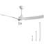 Ventilateur de plafond blanc moderne de 52 pouces avec lumière DEL de 18 W et moteur à courant continu réversible silencieux à 3 pales ABS-1467382301