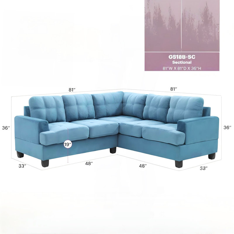Canapé modulaire Glory Furniture Sandridge, AQUA
