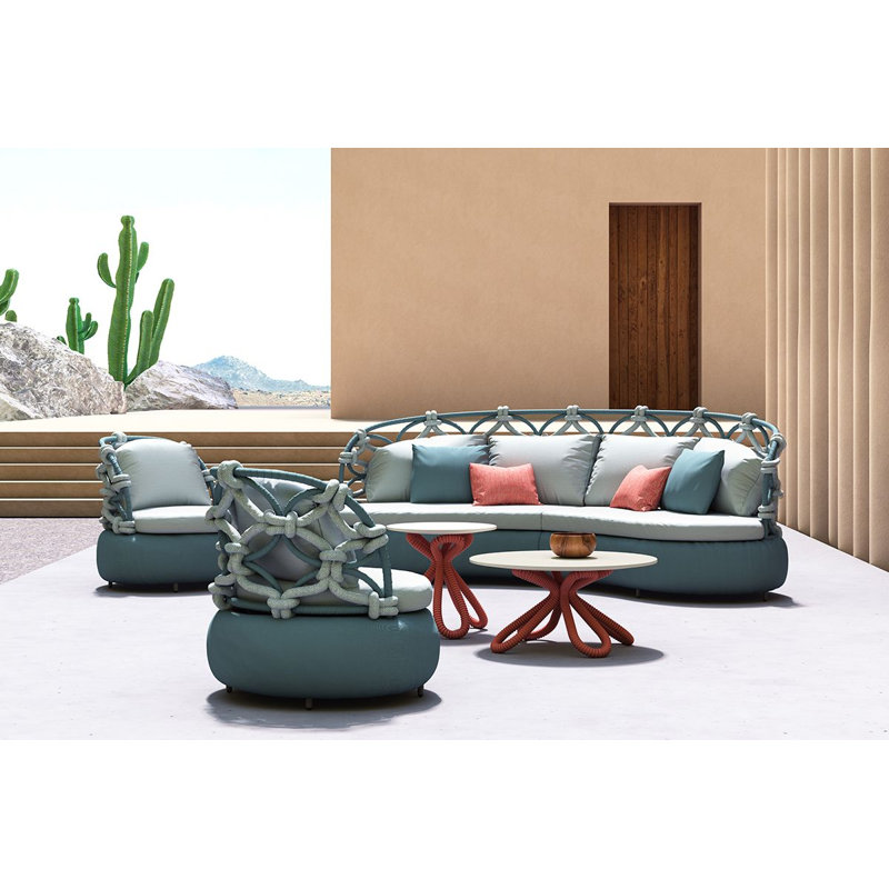 Corda Outdoor Side Table, Blue
