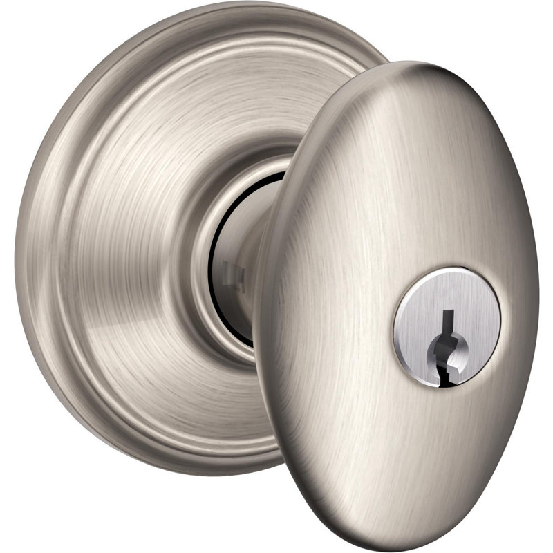 Siena Knob Keyed Entry Lock, Satin Nickel