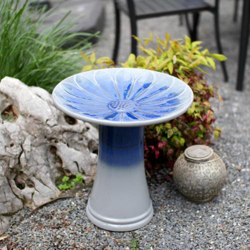 Bain d'oiseaux en céramique pour patio, jardin