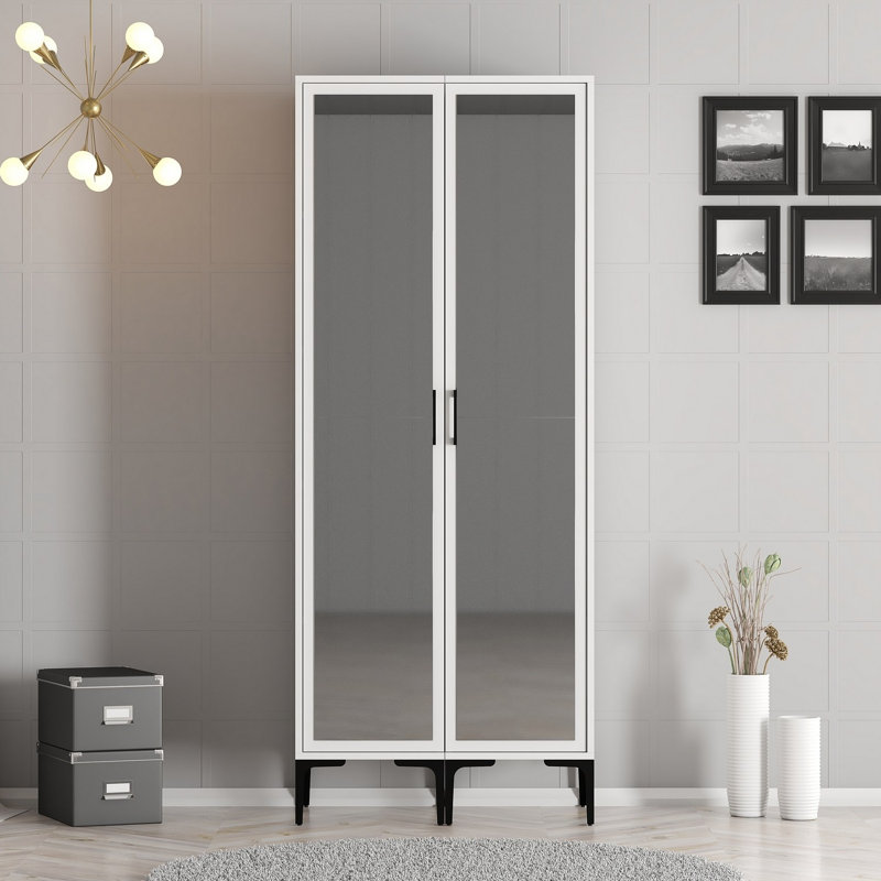 Berend 2 Door Manufactured Wood Wardrobe, White
