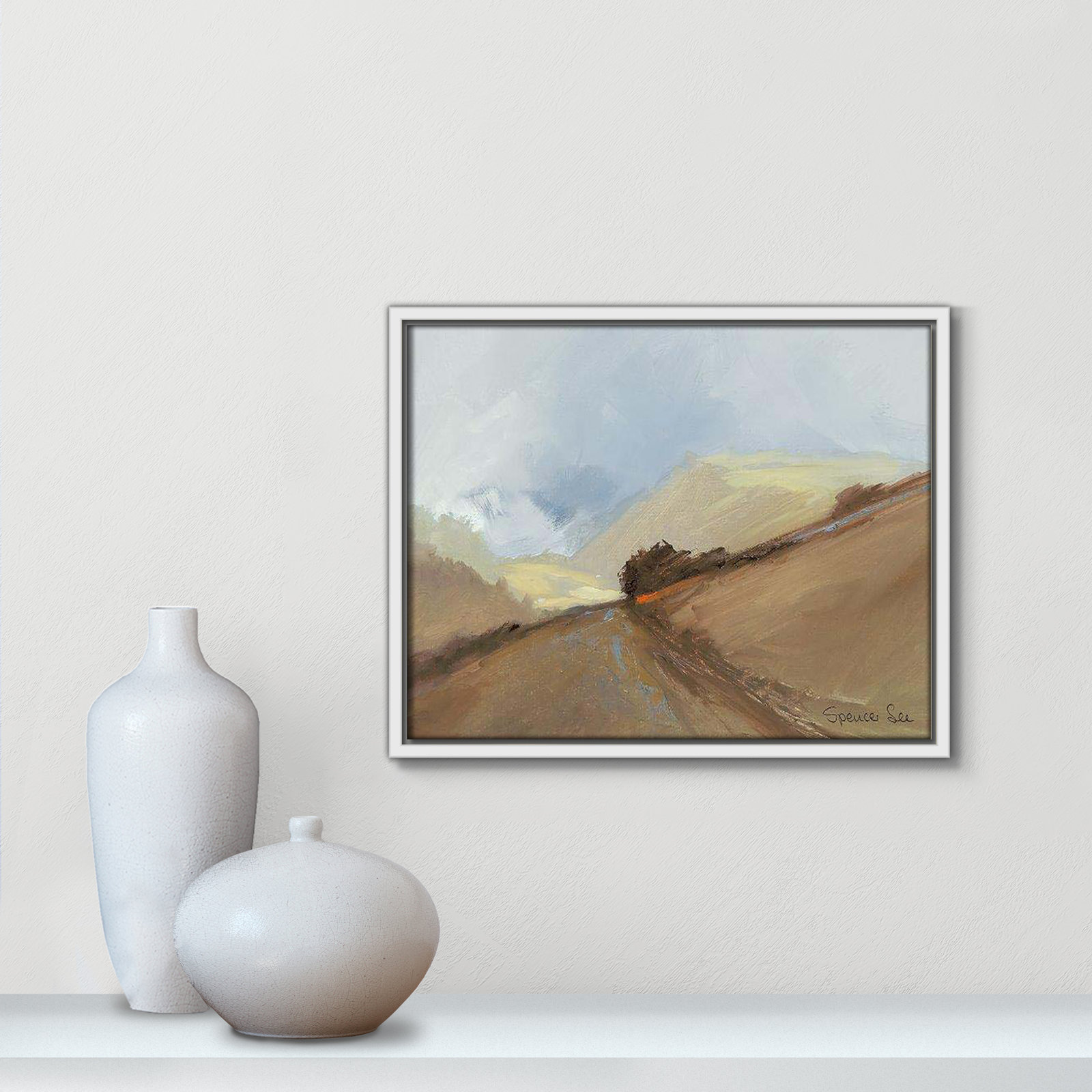 Heaven And Earth II by Spencer Lee, 12.5'' H x 15.5'' W x 2'' D, White Framed