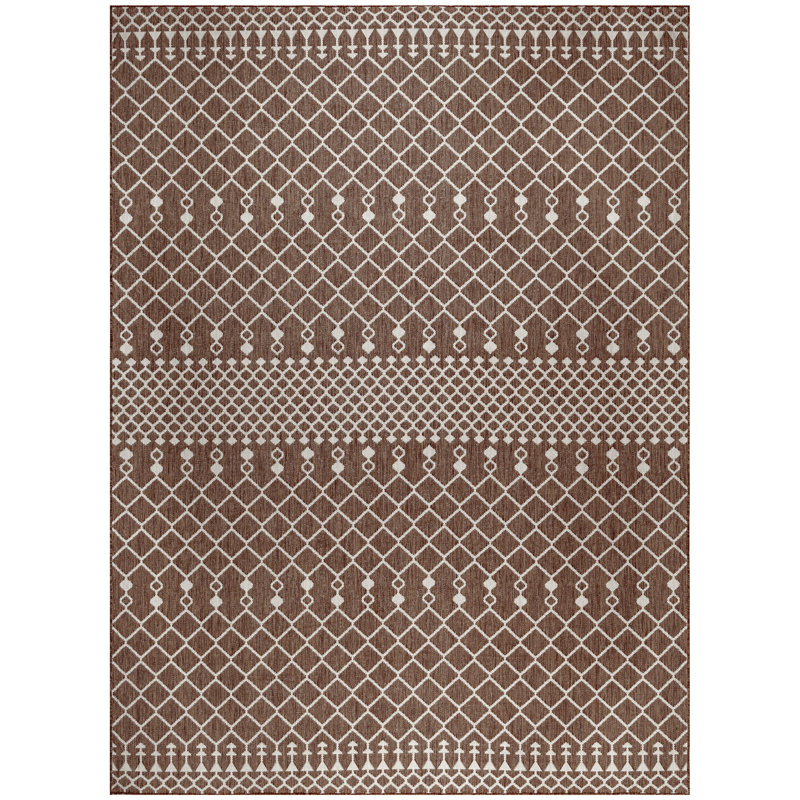 Robbs Rectangle Indoor/Outdoor Area Rug, Rectangle 8' x 10', Natural