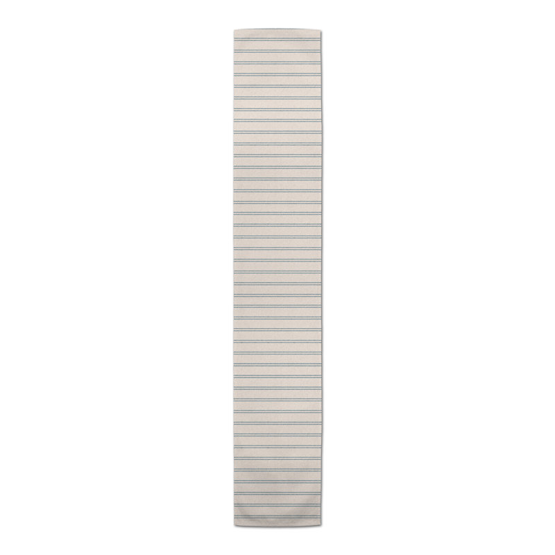 Stefcho Rectangular Striped Table Runner, 72" x 16", Blue/Blush
