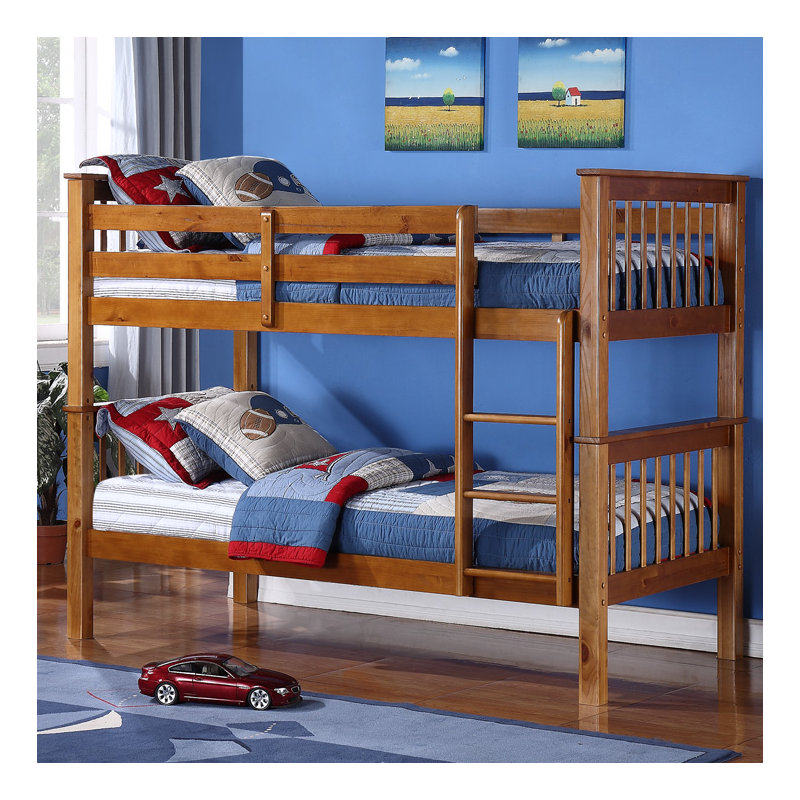 Bunk Bed with Built-in Ladder Included, Pine