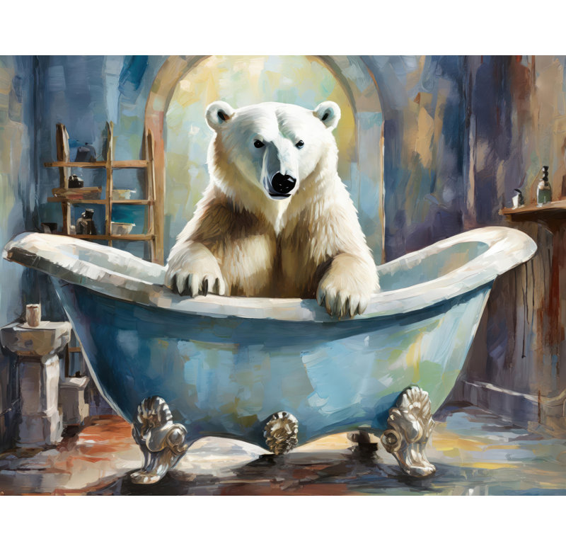 «Bain polaire» sur toile, H 26 po x l 32 po