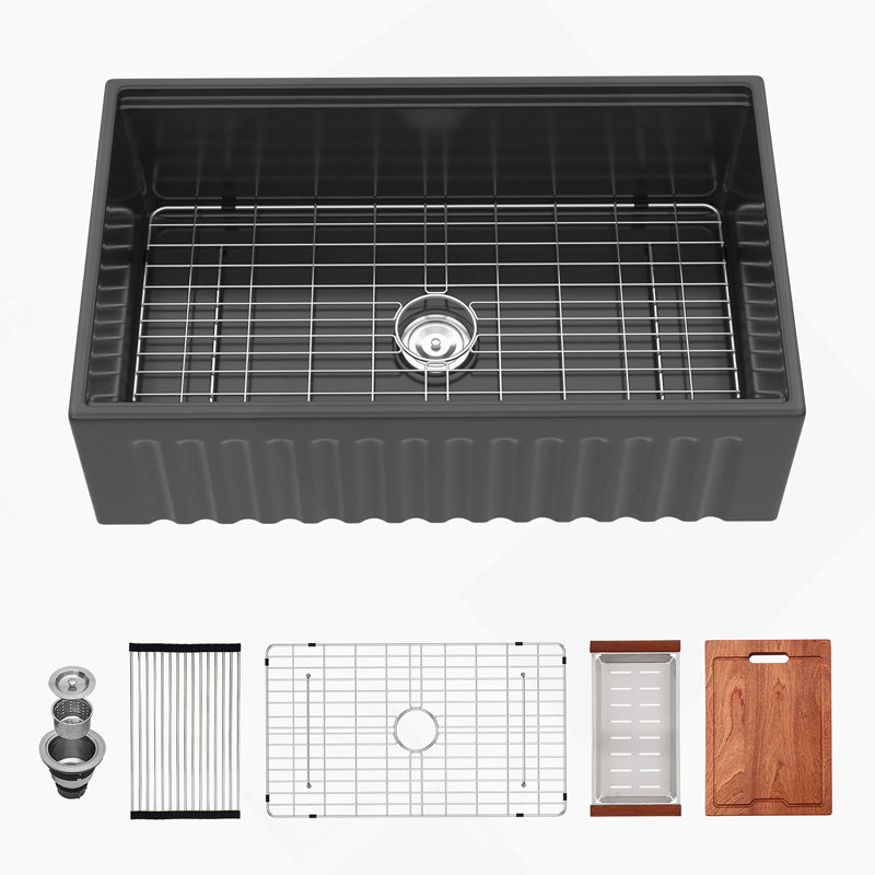 Farmhouse Kitchen Sink, Sngle Bowl Reversible Design Sink For Kitchen