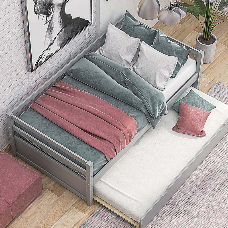 Lit de jour simple avec cadre gigogne, Grey