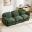 Canapé 3 places Cloud Feel, canapé modulaire moderne en tissu de chenille, mobilier surdimensionné à assise profonde et sans siège pour le salon, vert