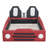 Twin Size Race Car-Shaped Platform Bed With Wheels,Red-190916673