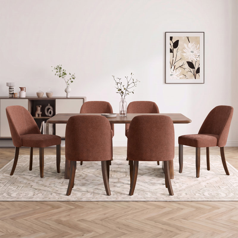 19.3'' H Upholstered Side Chair, 6, Rust