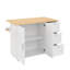Buendia Kitchen Trolley with 3 Drawers and Storage Cupboards, Foldable Worktop-426295837