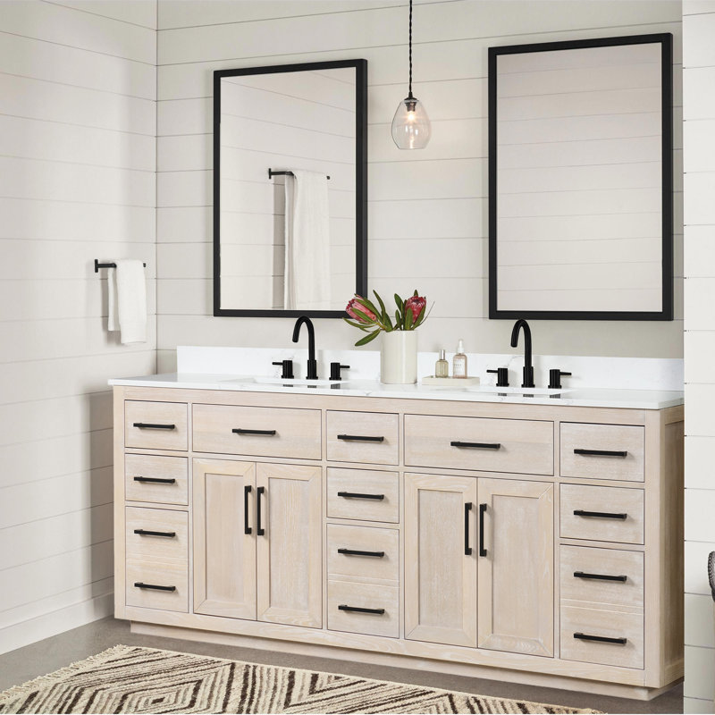 84 Meuble-lavabo double avec comptoir 84, Chêne clair
