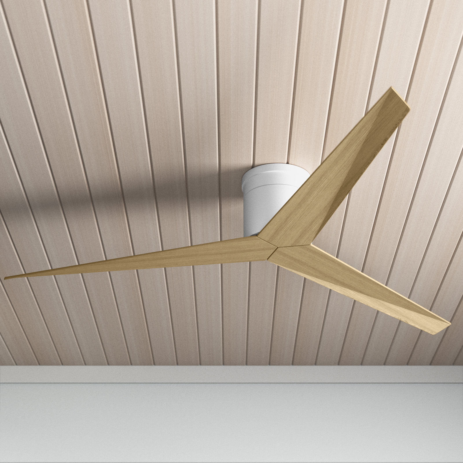 56'' 3 Blade Ceiling Fan, Gray Ash Tone, Gloss White
