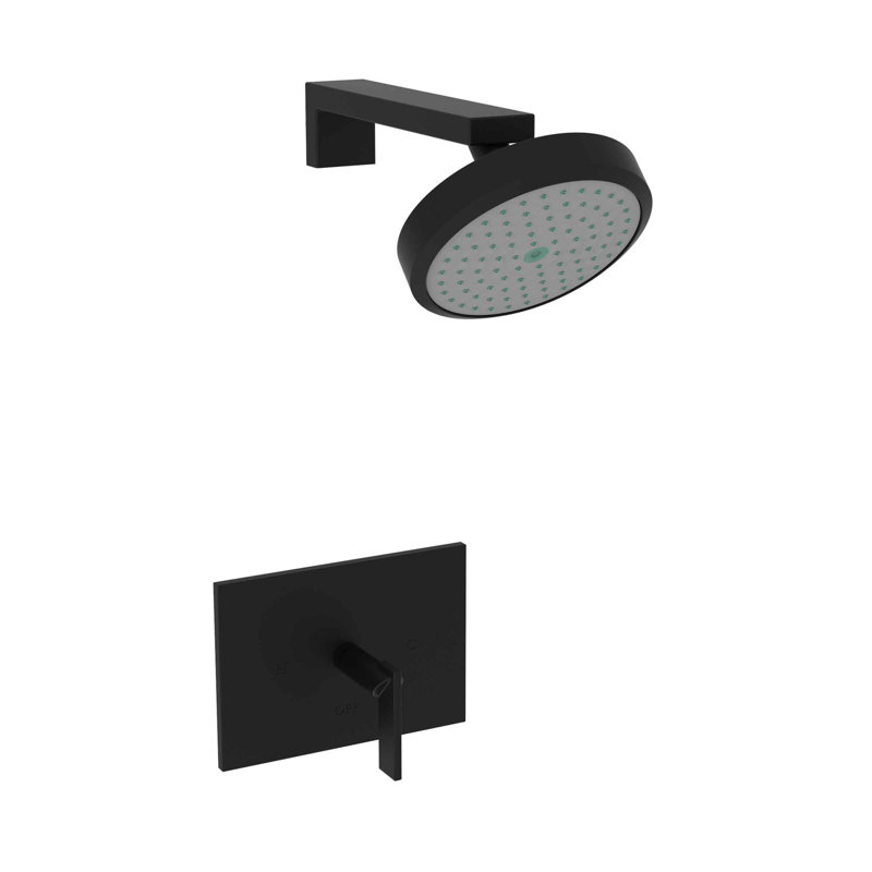 Metro Balanced Pressure Shower Trim Set with Shower Head, Flat Black