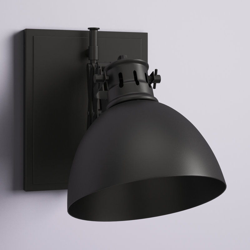 Joanie Steel Swing Arm Sconce, Matte Black, Matte Black