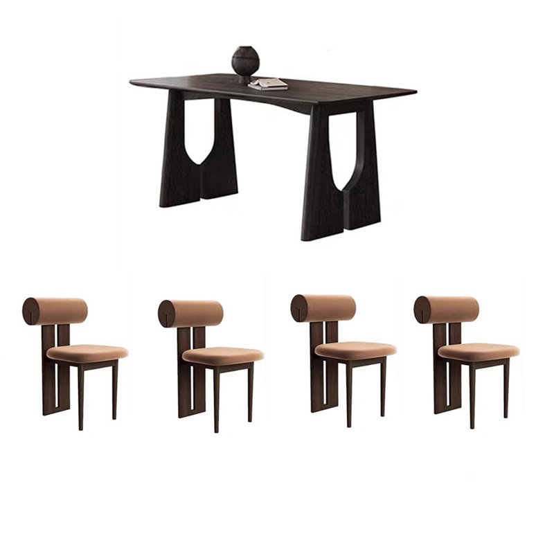 Ensemble de table à manger et de chaises de style rétro français, H 29,52 po x L 62,99 po x l 31,49 po