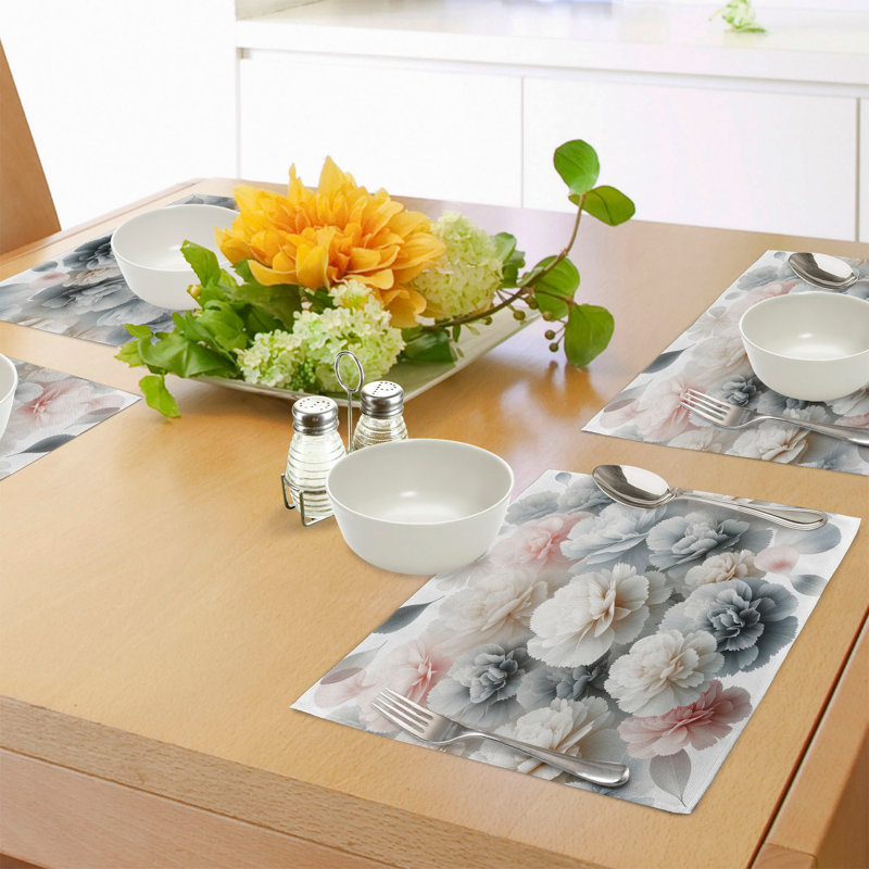 Ensemble de 4 napperons roses Ambesonne
