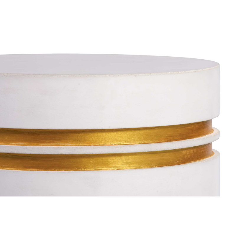 Perpetual Outdoor Round Side Table, 16'', Ivory White