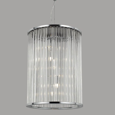 Kristian 6 - Light Chrome Drum Pendant