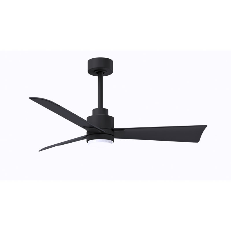 Alessandra - Three Blade Transitional Ceiling Fan -LED, Matte Black, 42", Matte Black