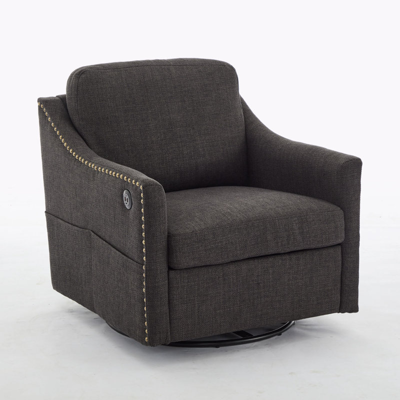 Chaise pivotante avec port USB, Gris foncé