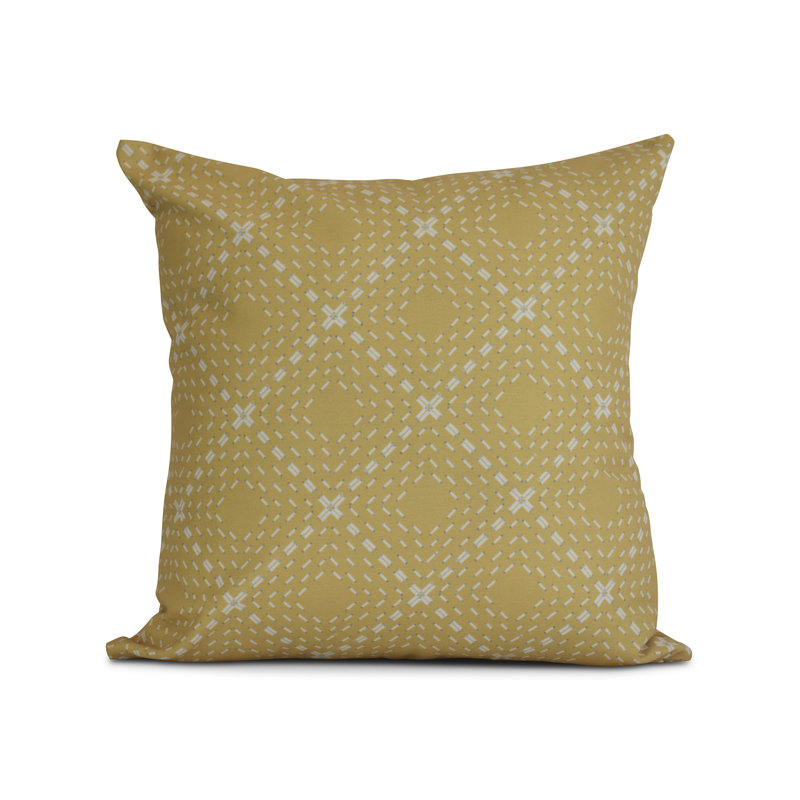 Upscale Getaway Geometric Reversible Throw Pillow, 20" H x 20" W x 3" D, Yellow