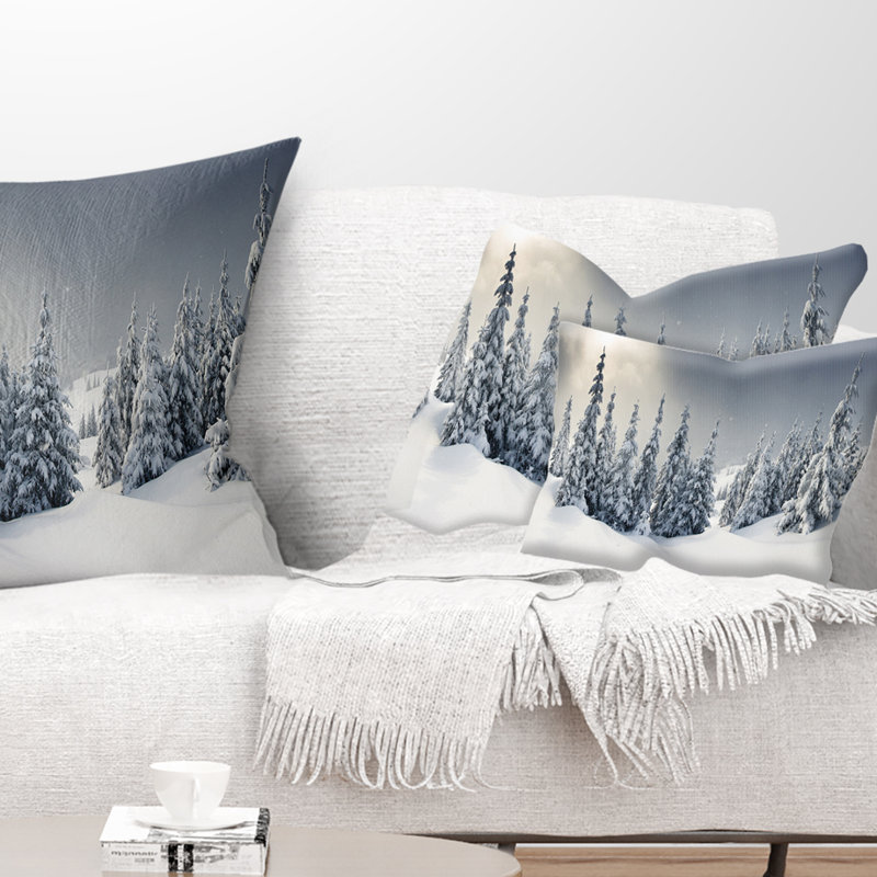 Coussin décoratif paysage d'hiver