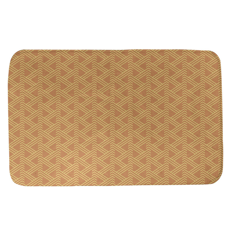 Tapis pour salle de bain Zig Zag, l 21 po x L 34 po, Orange/jaune