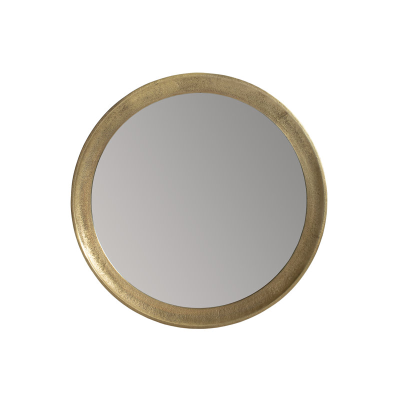 Jodh Metal Flat Wall Mirror, 58.5cm H x 58.5cm W, Antique Gold