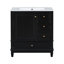 Meuble-lavabo de salle de bain avec lavabo et une porte avec tablette et trois tiroirs-860990740