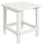 Table d'appoint carrée de 38 cm (15 po) résistante aux intempéries, idéale pour véranda, piscine ou balcon. Robuste, supporte une charge de 50 kg (110 lb). Couleur : blanc.