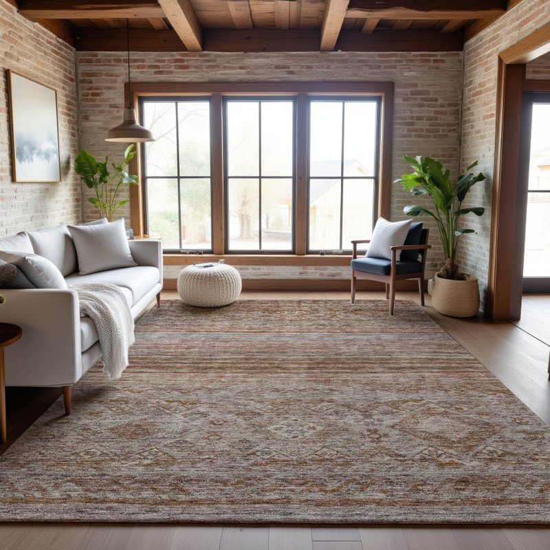Premium Machine Washable Jaylin AMF1219 Global Rug, Rectangle 9' x 12'