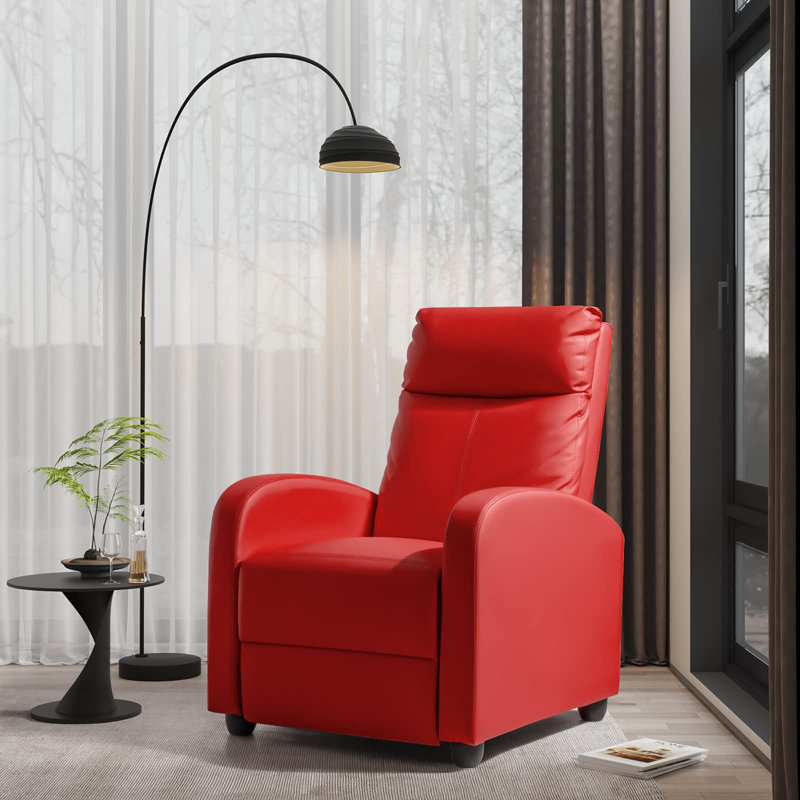 Recliner Chair with Lumbar Support, Red