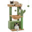 Arbre à chat de 33 pouces avec grand appartement, poteau à griffer avec hamac profond et perchoir supérieur confortable-667184873