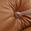 Chaise avec accoudoirs avec coussin 42,52 po en cuir véritable brun avec repose-pieds