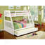 Lit superposé simple au-dessus d'un lit simple de style transitionnel Rails en échelle attachés et structure à joint verrouillable avec couchette incluse-135255029-135255018