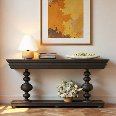 American Vintage Solid Wood Console Table by Orren Ellis