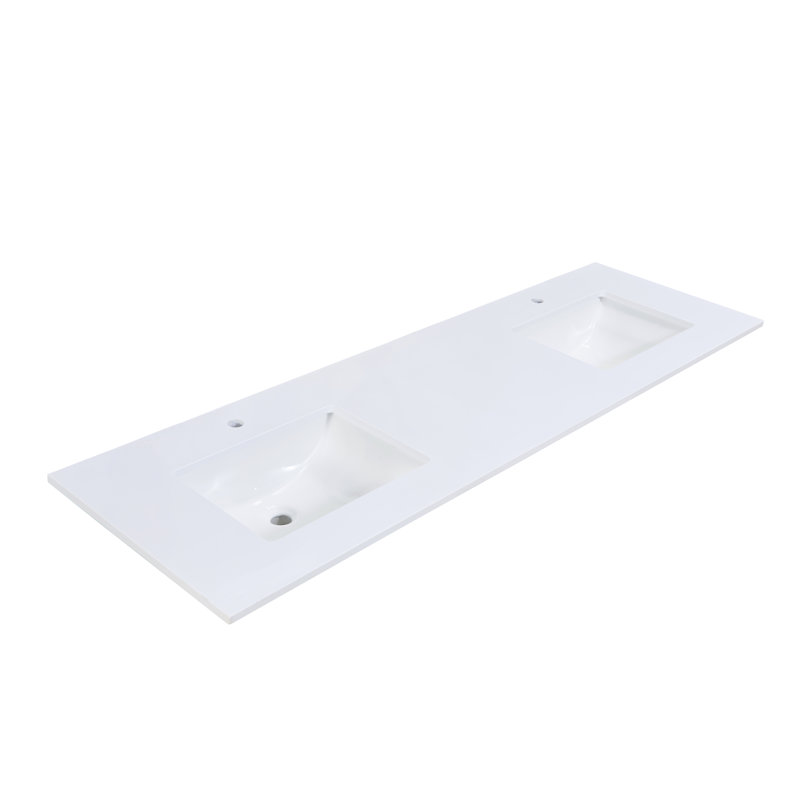 Snow White 73" Double Bathroom Vanity Top with Sinks