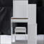 29.2" Small Space Left Bedside Cabinet Vanity Table + Cushioned Stool,Extra Large Right Sliding Mirror,Multi Layer High Capacity Storage,Practical Fashionable Dresser,Suitable for Small Space