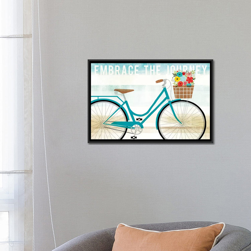 «Beach Cruiser Series: Embrace the Journey», impression sur toile, H 18 po x l 26 po x P 1,5 po, Toile avec cadre noir