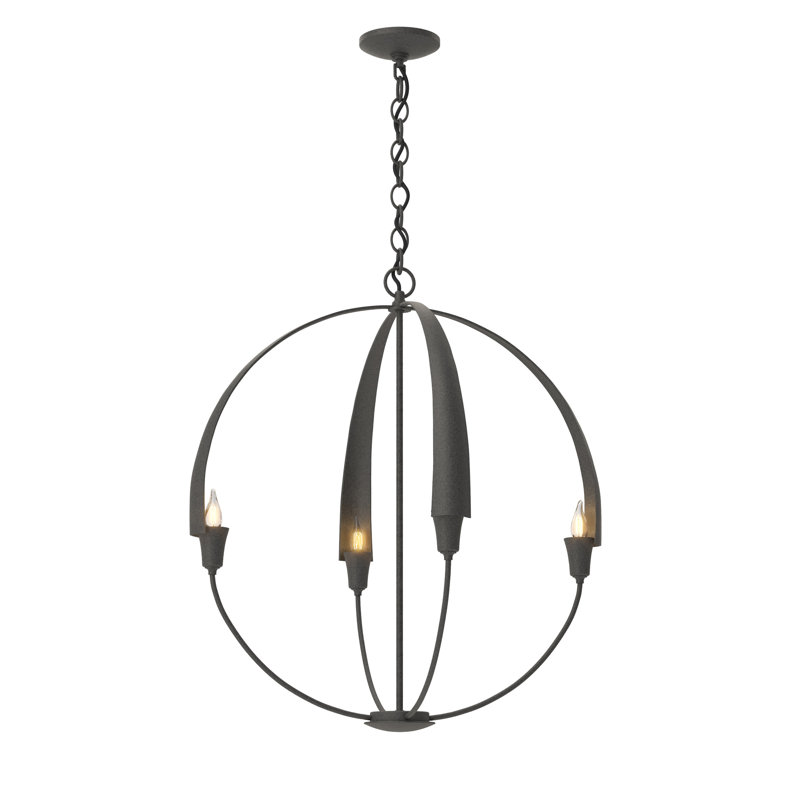 Cirque 4 - Light Sphere Globe Chandelier, 28.2" H x 25.3" W x 25.3" D, Natural Iron