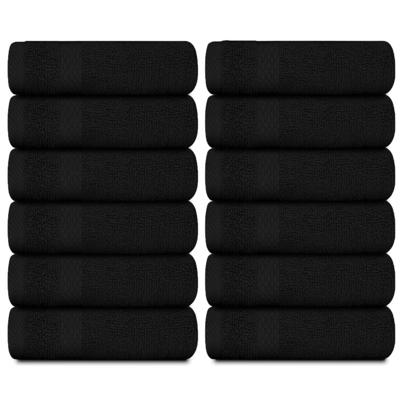 Essuie-mains 100% coton Aldene, Noir
