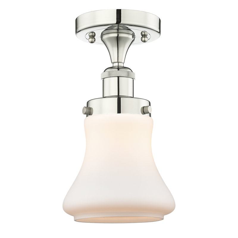 Plafonnier semi-encastré Raghul, Blanc mat, Nickel poli