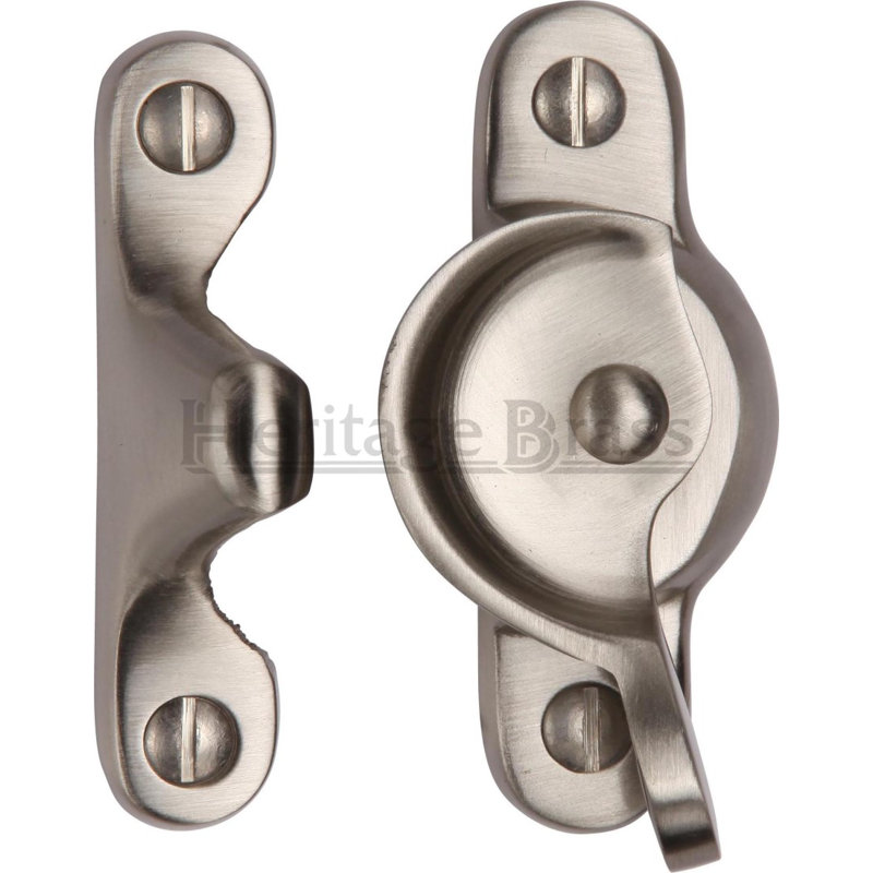Heritage Brass Fitch Pattern Sash Curtain Hardware Accesory, Satin Chrome